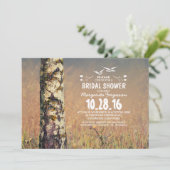 Invitation Birch tree & coeur d'amour rustique douche nuptial (Debout devant)