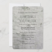 Invitation Birch Tree Faux Wood Mariage (Devant)