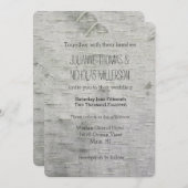 Invitation Birch Tree Faux Wood Mariage (Devant / Derrière)