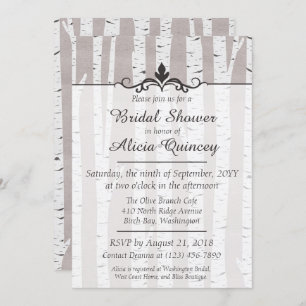 Invitation Birch Tree Rustic Nature Nuptiale Douche Invitatio