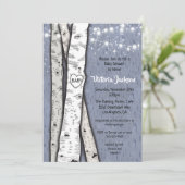 Invitation Birch Tree Soirée Twinkle Lights Baby shower (Debout devant)