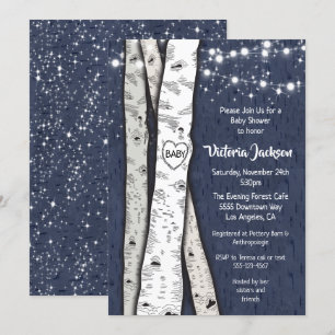 Invitation Birch Tree Soirée Twinkle Lights Baby shower