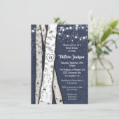 Invitation Birch Tree Soirée Twinkle Lights Fête des mariées (Debout devant)