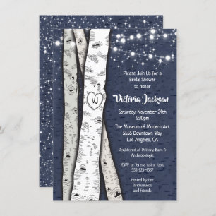Invitation Birch Tree Soirée Twinkle Lights Fête des mariées