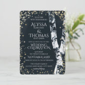 Invitation Birch Trees et Mariage étincelant (Debout devant)