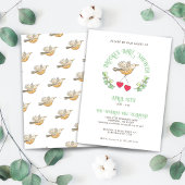 Invitation Bird de printemps avec des coeurs Baby shower mign