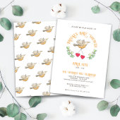 Invitation Bird de printemps avec des coeurs Baby shower mign