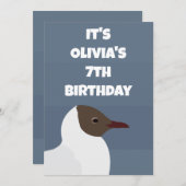 Invitation Bird Gull Seagull Anniversaire de enfant Party (Devant / Derrière)