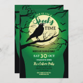 Invitation Bird Halloween Crow Éffrayant Haunted Party (Devant / Derrière)
