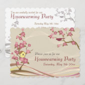 Invitation Bird House House Fête de réchauffement de l'air gr (Devant / Derrière)