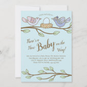 Invitation Bird Spring Baby shower Co-Ed Genre Neutre (Devant)