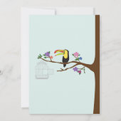 Invitation Bird Tucan GirI Birthday Mint Twins (Dos)