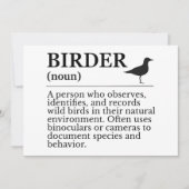 Invitation Birder definition - wild bird observer (Devant)