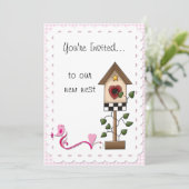 Invitation Birdhouse Whimsical et Birds House Party (Debout devant)