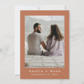 Invitation BIRDIE retro boho enregistrer la date terracotta (Dos)