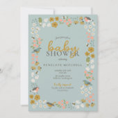 Invitation Birds and Bees Floral Baby Shower (Devant)