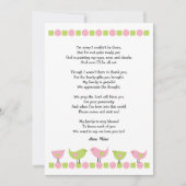 Invitation Birds baby shower merci notes / vert rose (Devant)