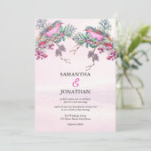 Invitation Birds & Berries Pinecone Watercolor Winter Wedding (Debout devant)
