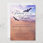 Invitation Birds Ocean Beach Pour Toujours Dans Nos Coeurs (Devant)