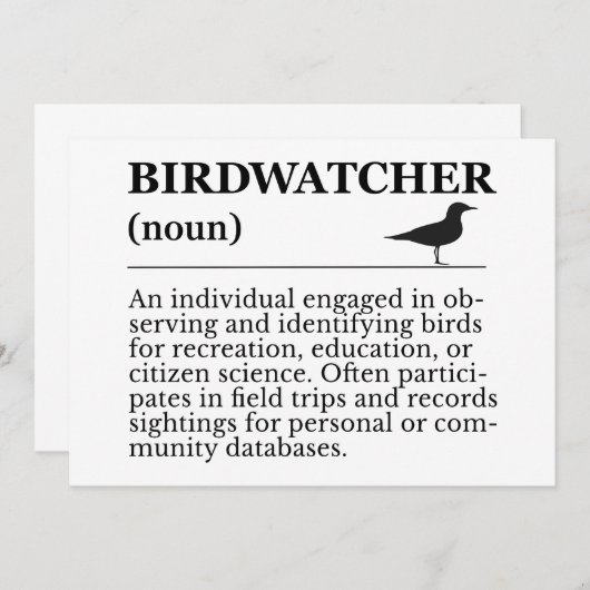 Invitation Birdwatcher Definition Observation Identification (Devant / Derrière)