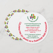 Invitation Birman Myanmar Irish USA Shamrock Anniversaire (Devant / Derrière)