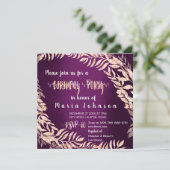 Invitation Birthda Party Wreath Parties scintillant Rose Gold (Debout devant)