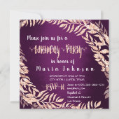 Invitation Birthda Party Wreath Parties scintillant Rose Gold (Devant)