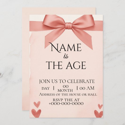 Invitation birthday  (Devant / Derrière)