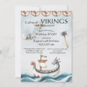 Invitation Birthday Bash Viking Themed Kids Birthday (Devant)