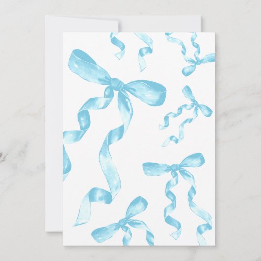 Invitation Birthday Blue Bow (Dos)