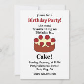 Invitation Birthday Cake Party (Devant)