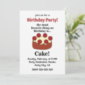 Invitation Birthday Cake Party (Debout devant)