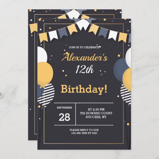 Invitation Birthday Celebration (Devant / Derrière)