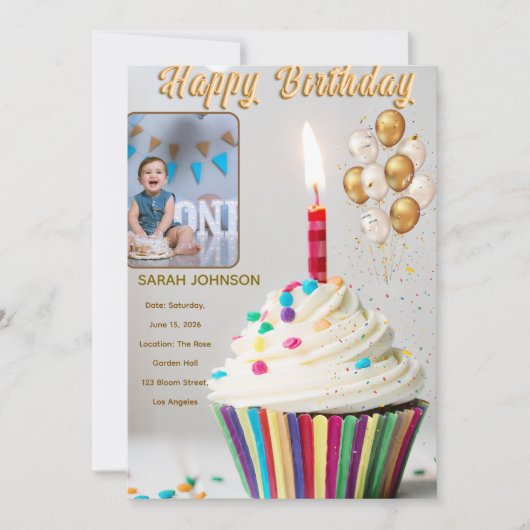 Invitation Birthday Celebration Cushion (Devant)