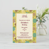 Invitation Birthday Celebration Urban Floral Pattern (Debout devant)