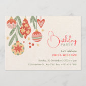 Invitation Birthday christmas ornament  (Devant)