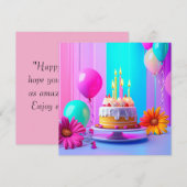 Invitation Birthday Custom card (Devant / Derrière)
