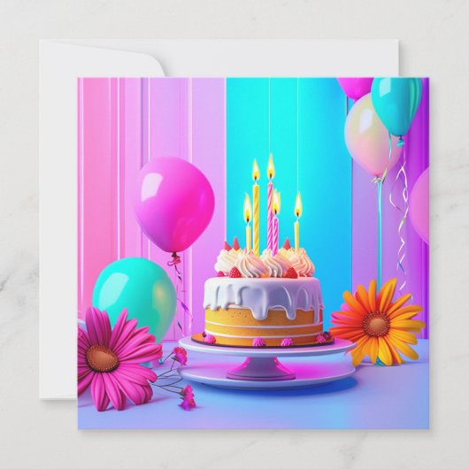 Invitation Birthday Custom card (Devant)
