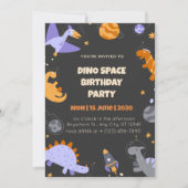 Invitation Birthday Dino Space for Boys Editable (Devant)