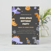 Invitation Birthday Dino Space for Boys Editable (Debout devant)