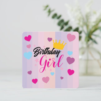 Invitation birthday for young girls kaart