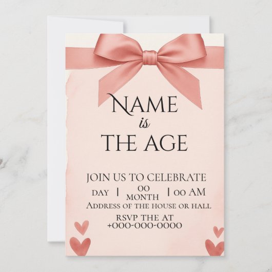 Invitation birthday  kaart (Voorkant)