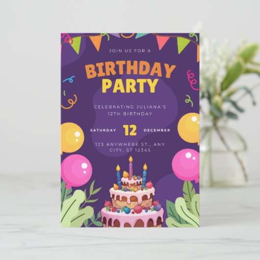 Invitation birthday party (Debout devant)