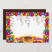 Invitation Birthday party (Devant / Derrière)