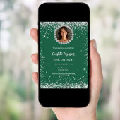 Invitation Birthday party emerald green diamond photo