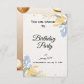 Invitation Birthday Party Invite (Devant / Derrière)