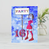 Invitation 'Birthday party sign board (Debout devant)