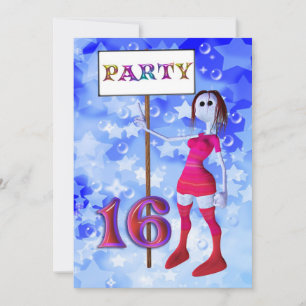 Invitation 'Birthday party sign board