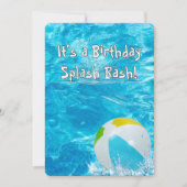 Invitation Birthday Party Swimming Pool (Devant)
