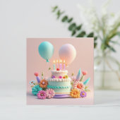 Invitation Birthday Personalize Custom card (Debout devant)
